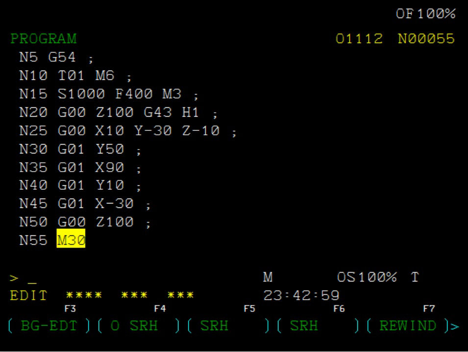 Solved G43 Z100 H1 25 G1 Z-20 F100 X-100 M8 YO XO Y100 X100